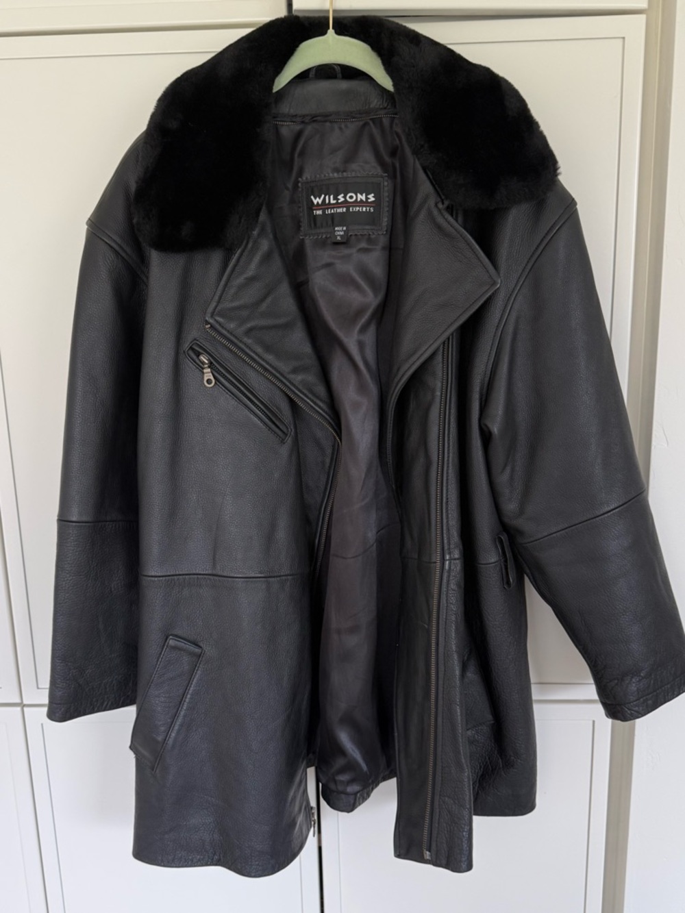 Wilson’s Genuine Leather Coat With Fuzzy Collar